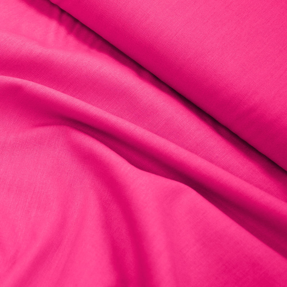 Tecido Tricoline Coleção Composê Ideal Rosa Pink - Liso