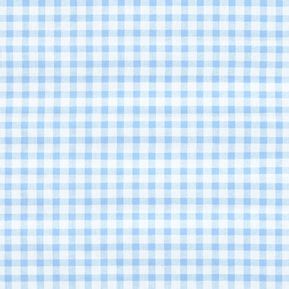 Tecido Tricoline Azul Bebê Xadrez Branco Ref:1361